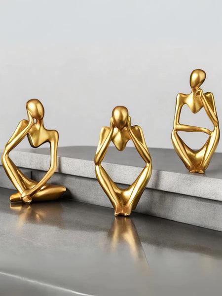 Kit Trio Estatueta Decorativa Reflexão Contemporânea