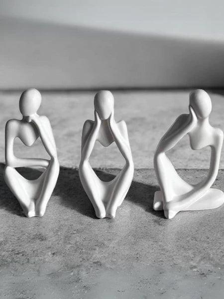 Kit Trio Estatueta Decorativa Reflexão Contemporânea