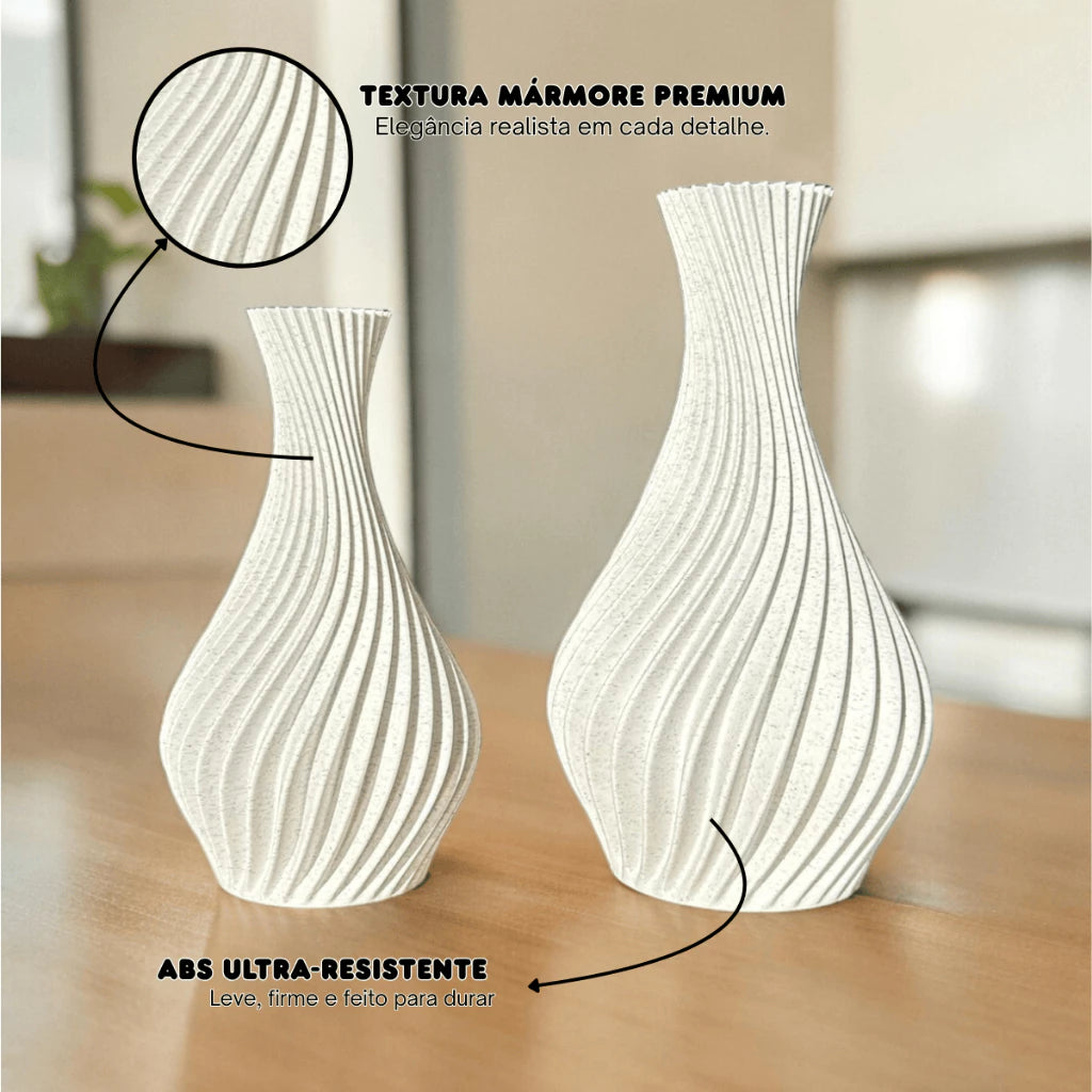 Kit 2 Vasos Decorativos em Espiral