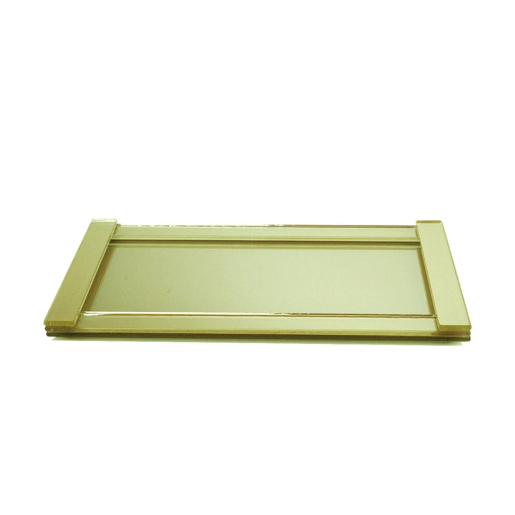 Bandeja Decorativa Espelhada Vidro 20x11 Moderna