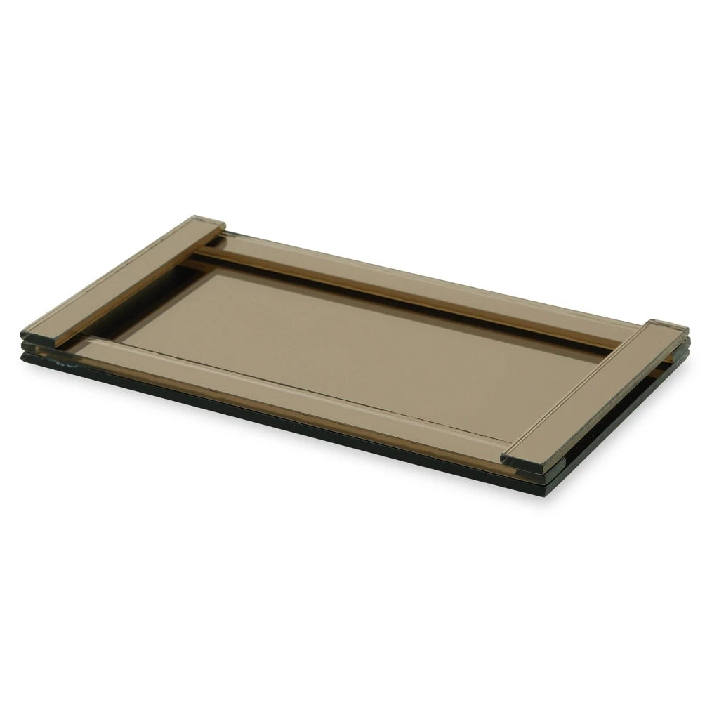 Bandeja Decorativa Espelhada Vidro 20x11 Moderna
