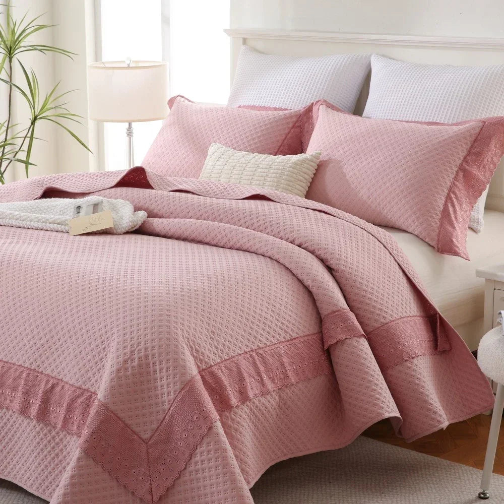 Mona Lisa Elegance – Kit Cobre Leito Casal 300 Fios com Renda Fina | Lar Criativo