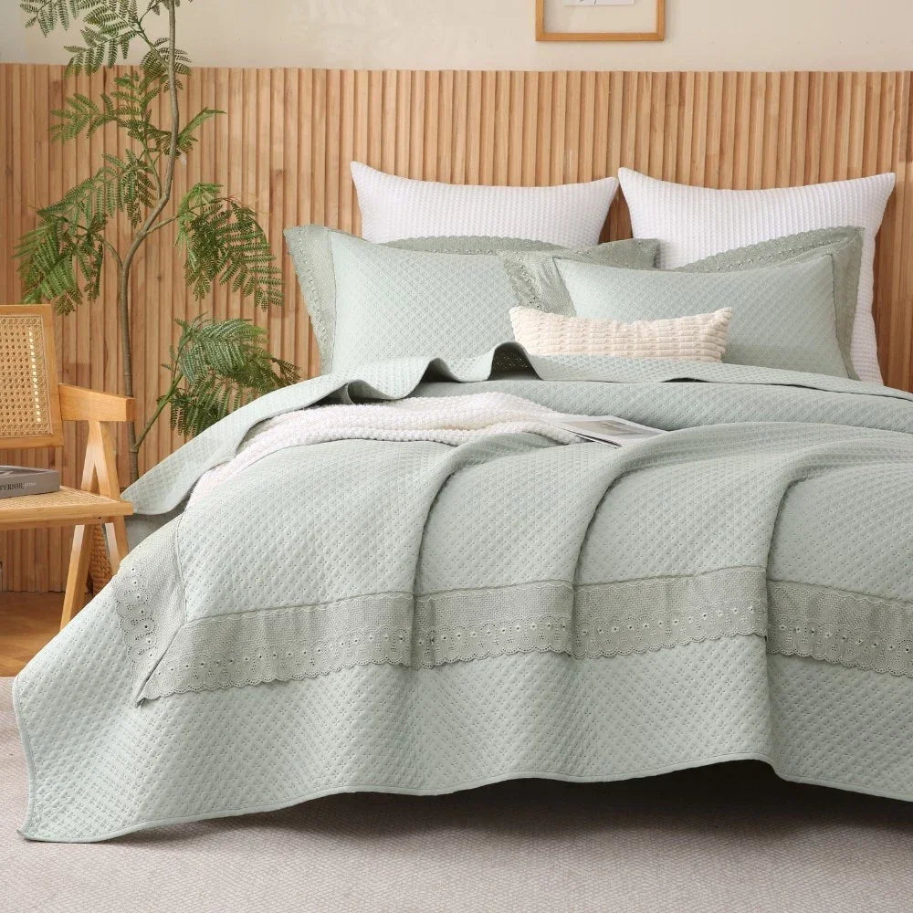 Mona Lisa Elegance – Kit Cobre Leito Casal 300 Fios com Renda Fina | Lar Criativo