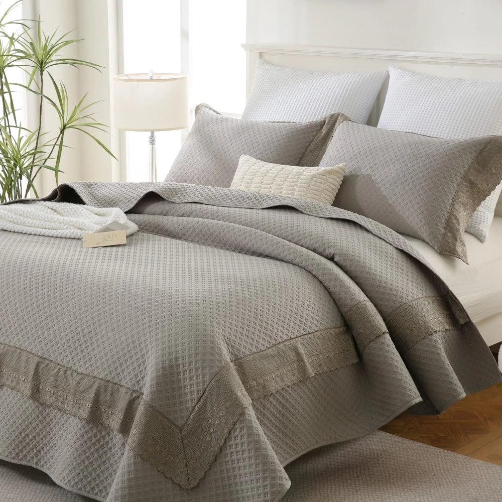 Mona Lisa Elegance – Kit Cobre Leito Casal 300 Fios com Renda Fina | Lar Criativo