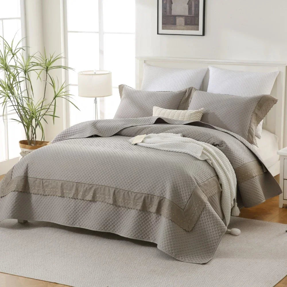 Mona Lisa Elegance – Kit Cobre Leito Casal 300 Fios com Renda Fina | Lar Criativo