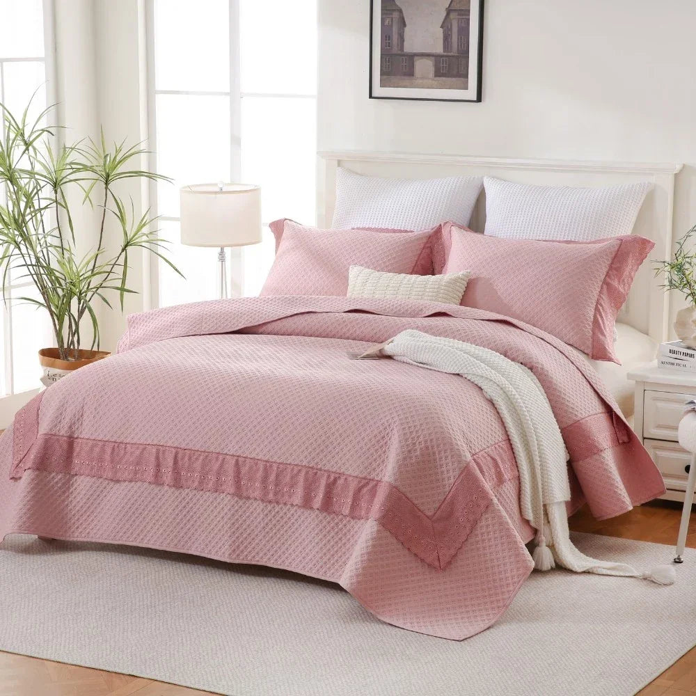 Mona Lisa Elegance – Kit Cobre Leito Casal 300 Fios com Renda Fina | Lar Criativo