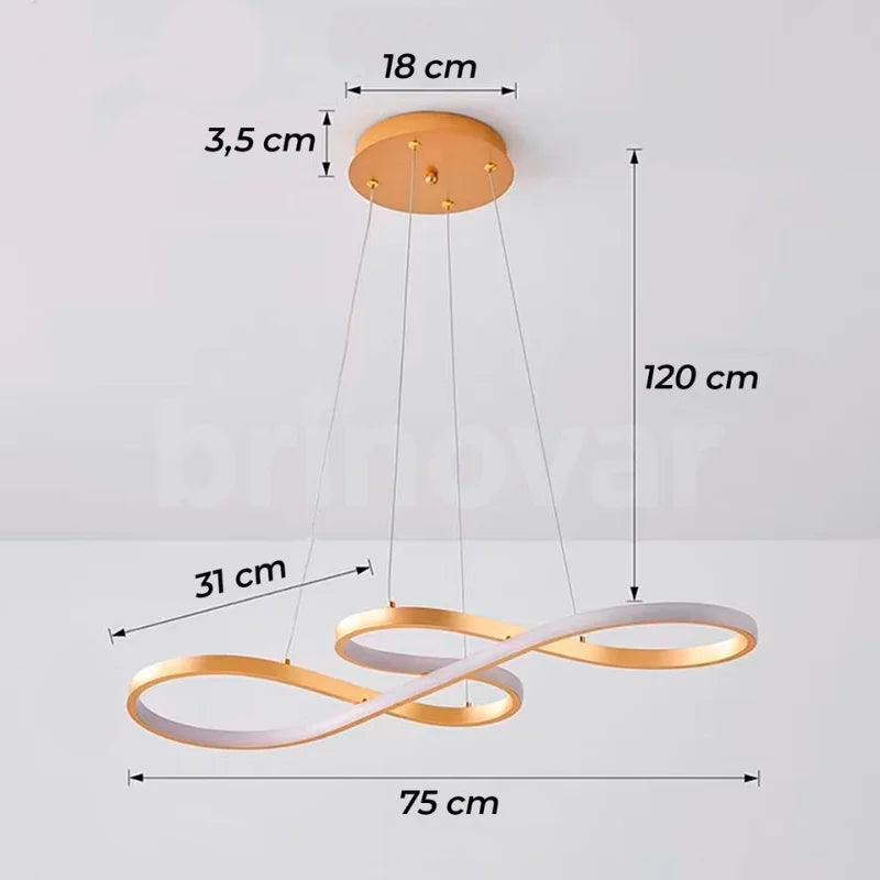 Lustre Luxo Led Pendente Infinito