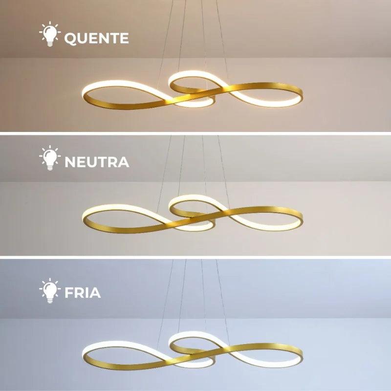 Lustre Luxo Led Pendente Infinito