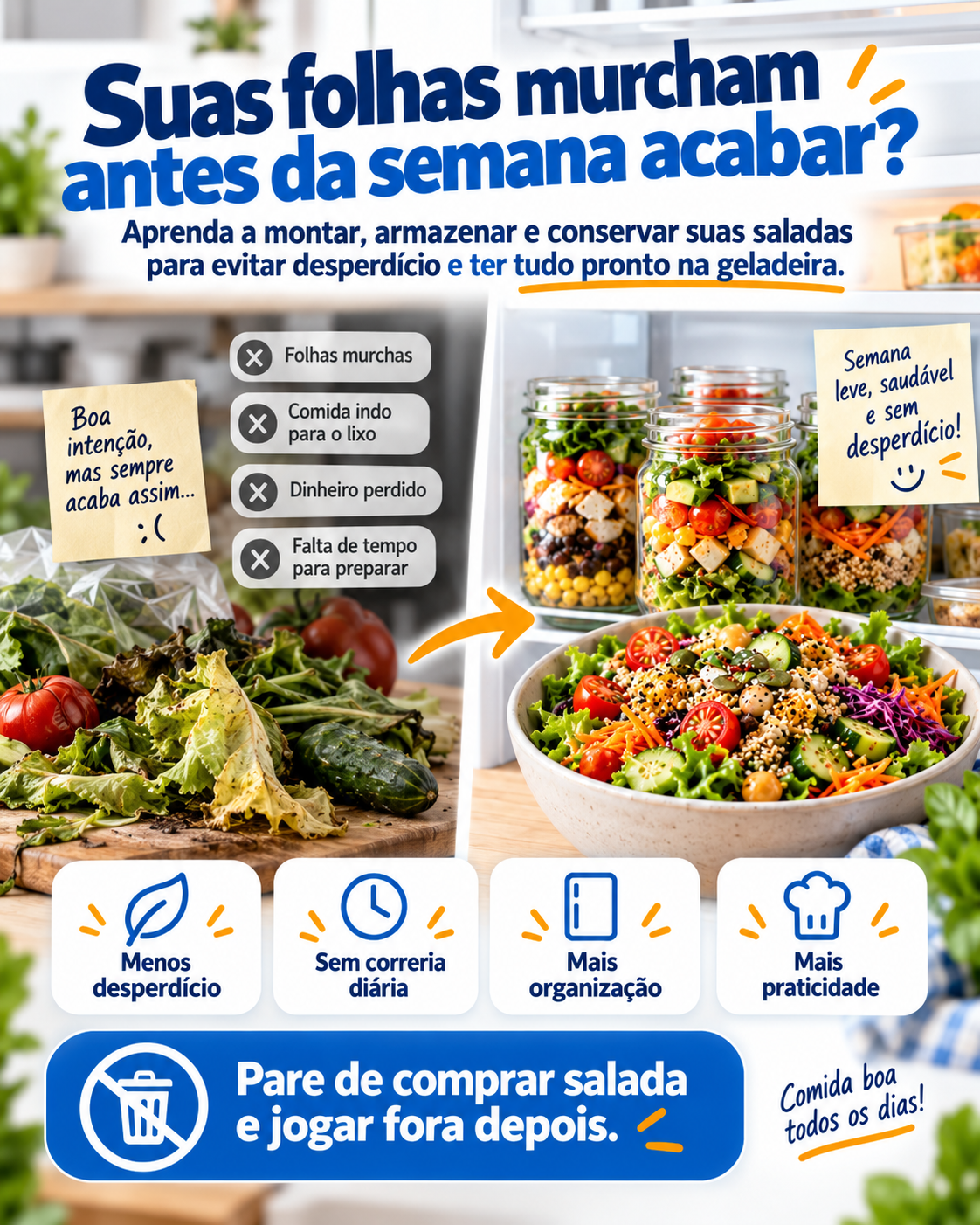Salada Pronta a Semana Toda — Mais de 100 Receitas + Método 7 Dias Fresca + 3 Bônus Exclusivos