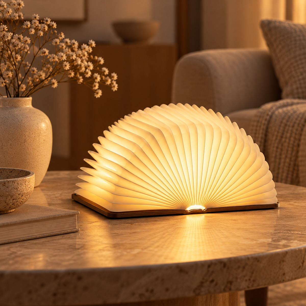 Lume — Luminária Livro em Madeira