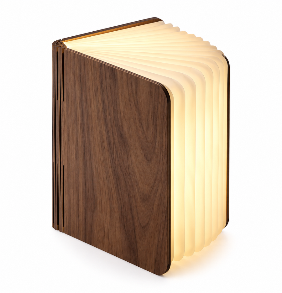 Lume — Luminária Livro em Madeira