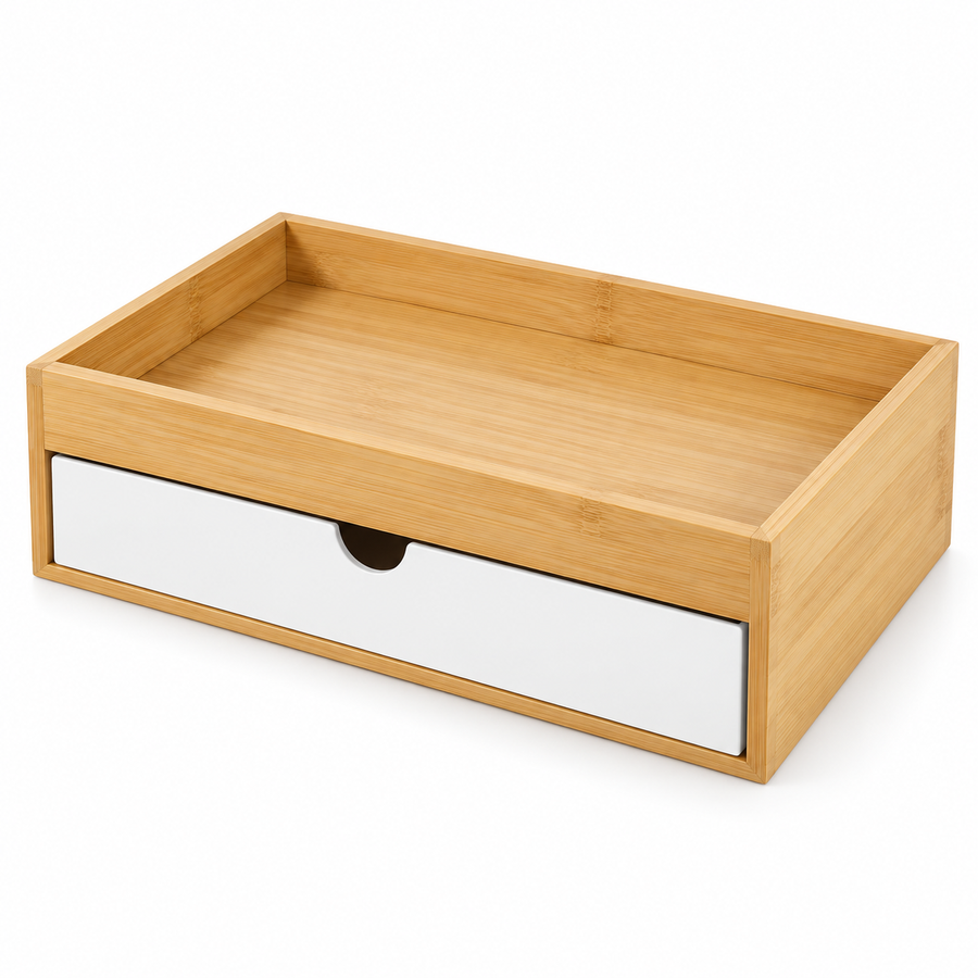 Noma — Organizador de Mesa em Bambu com Gaveta