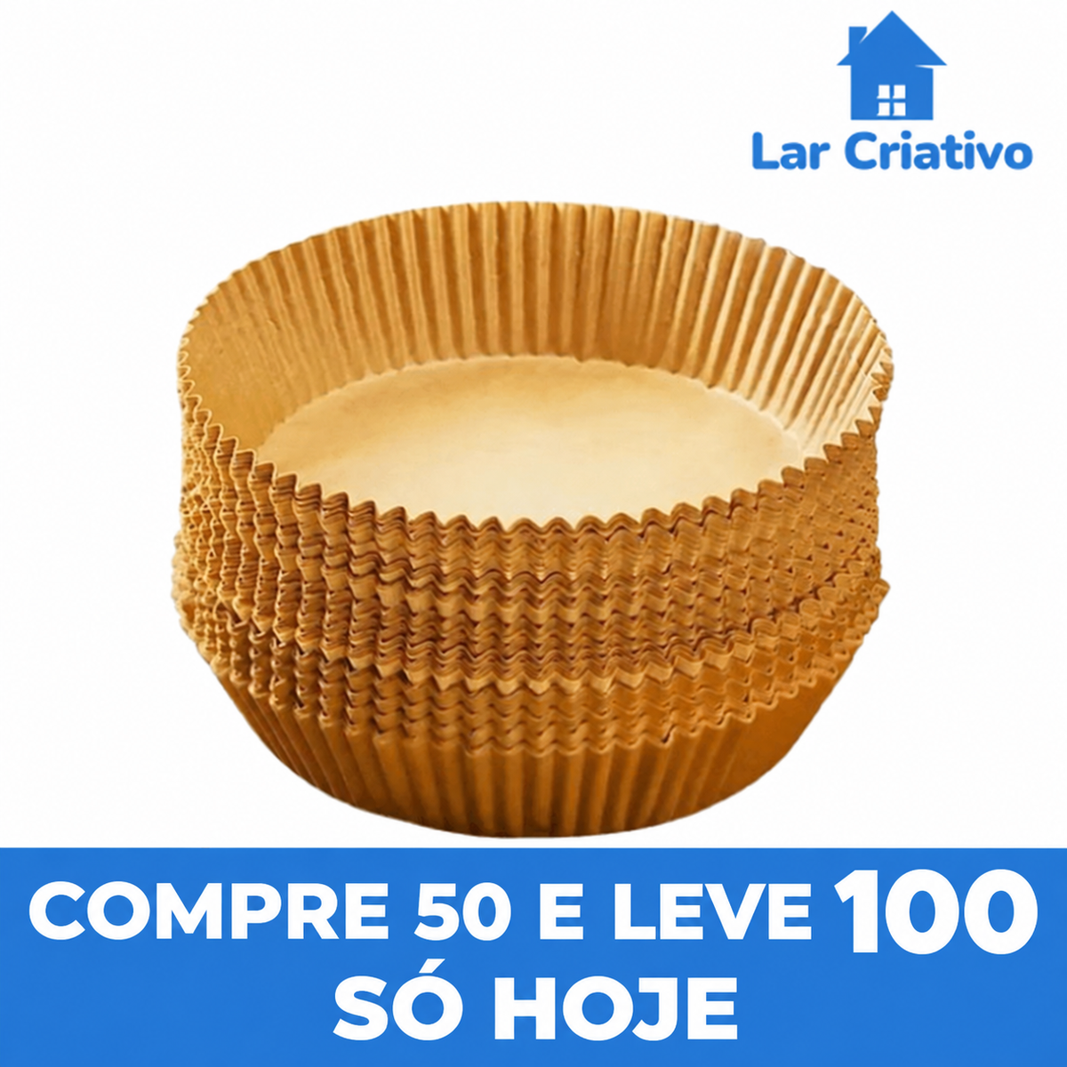 Fôrmas de Papel para Air Fryer – 100 Unidades