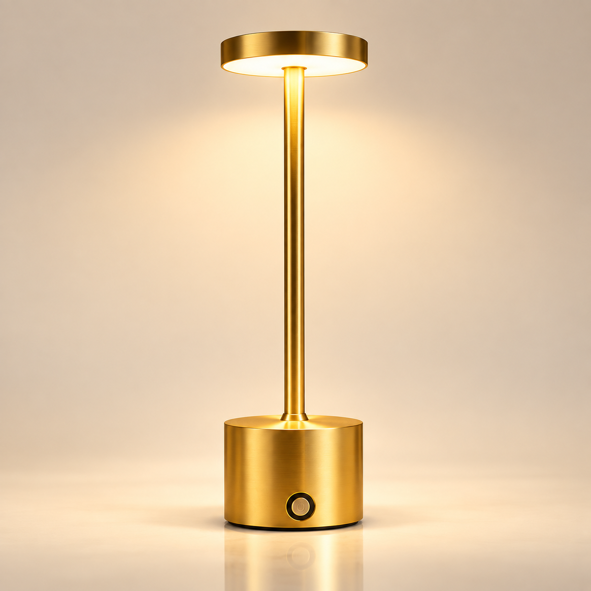 Luminária de Mesa Aura Gold – Iluminação LED Sem Fio.
