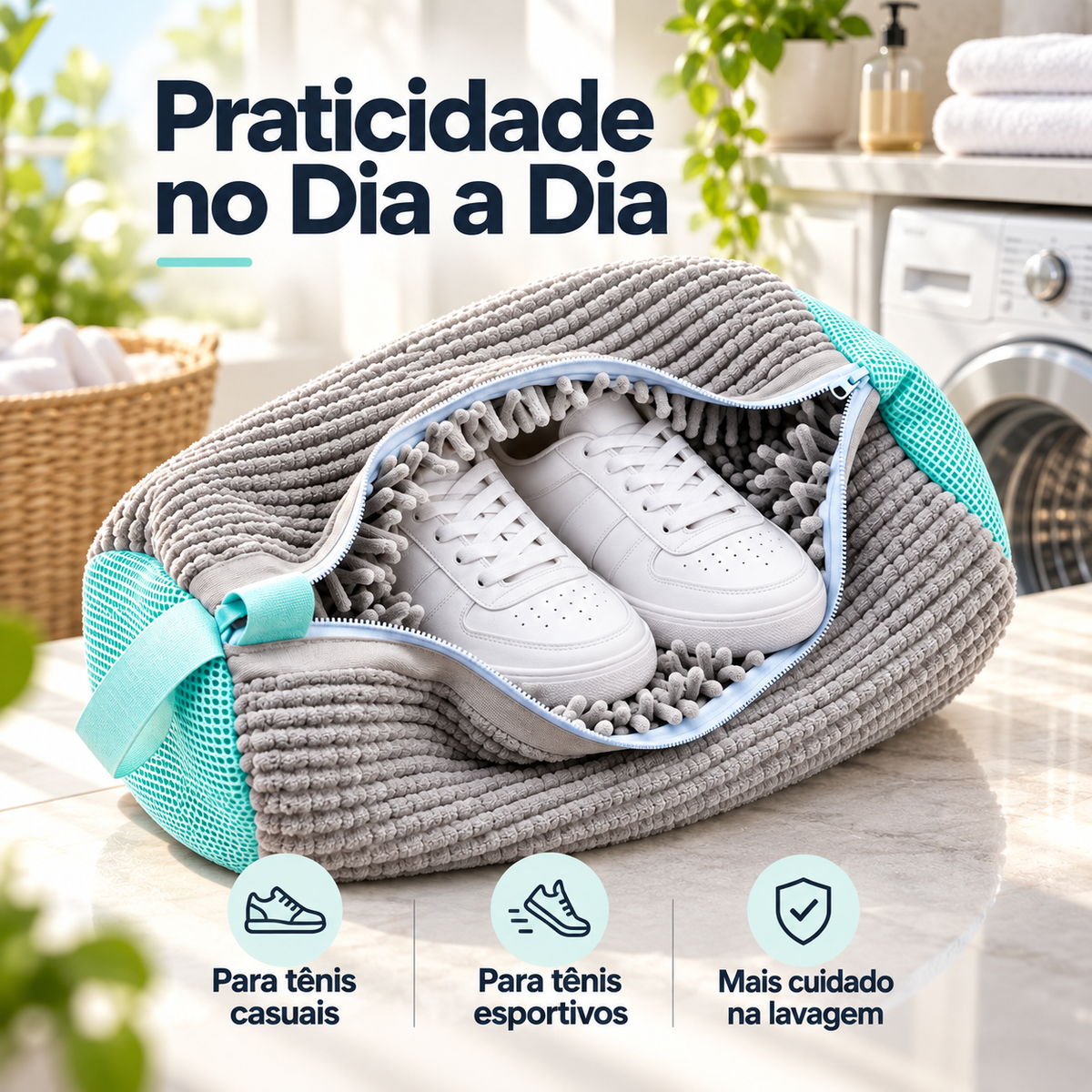 Kit com 2 LavaTênis 360° – Para Lavar Tênis na Máquina | Compre 1 e Leve 2 Somente Hoje