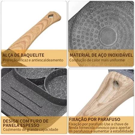 Frigideira Antiaderente 4 em 1 com Divisórias FastCook