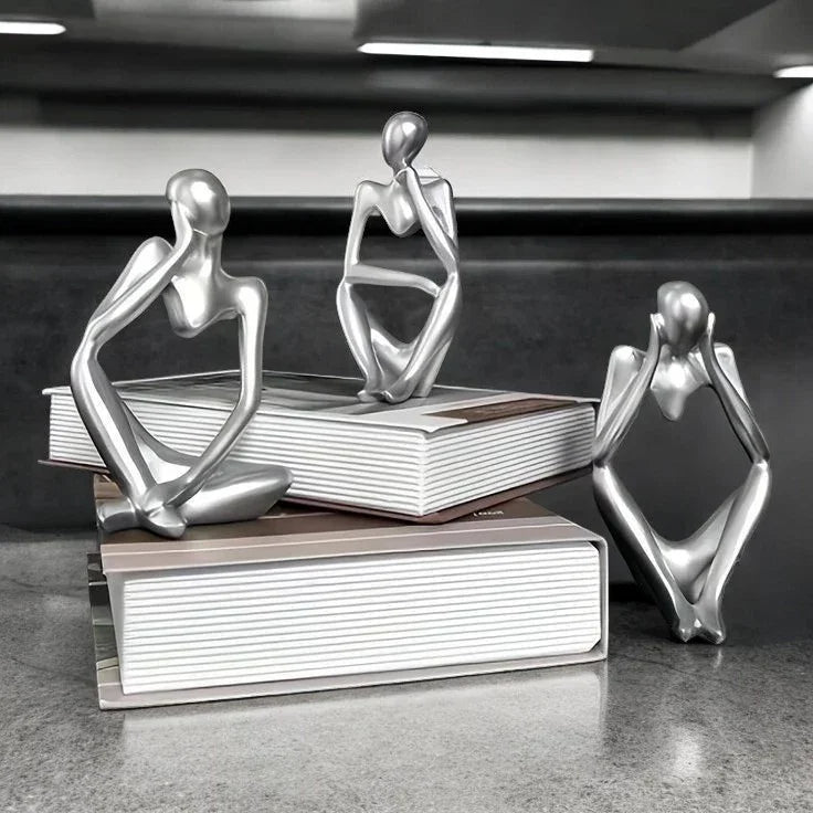 Kit Trio Estatuetas Elegantes – Decoração Moderna para Sala e Quarto | Lar Criativo