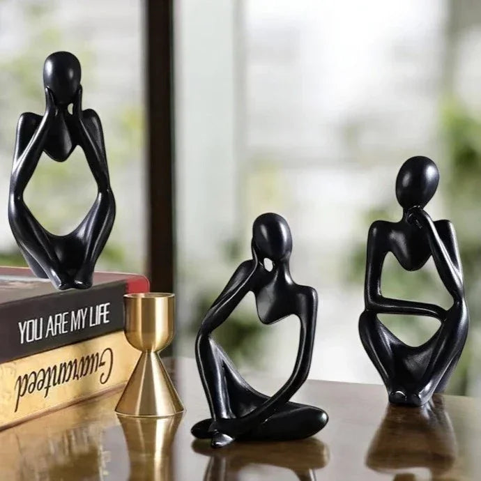 Kit Trio Estatuetas Elegantes – Decoração Moderna para Sala e Quarto | Lar Criativo