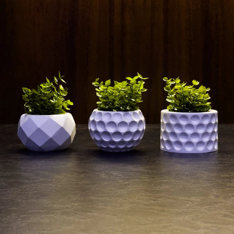 Kit 3 Vasos Decorativos com Plantas Artificiais