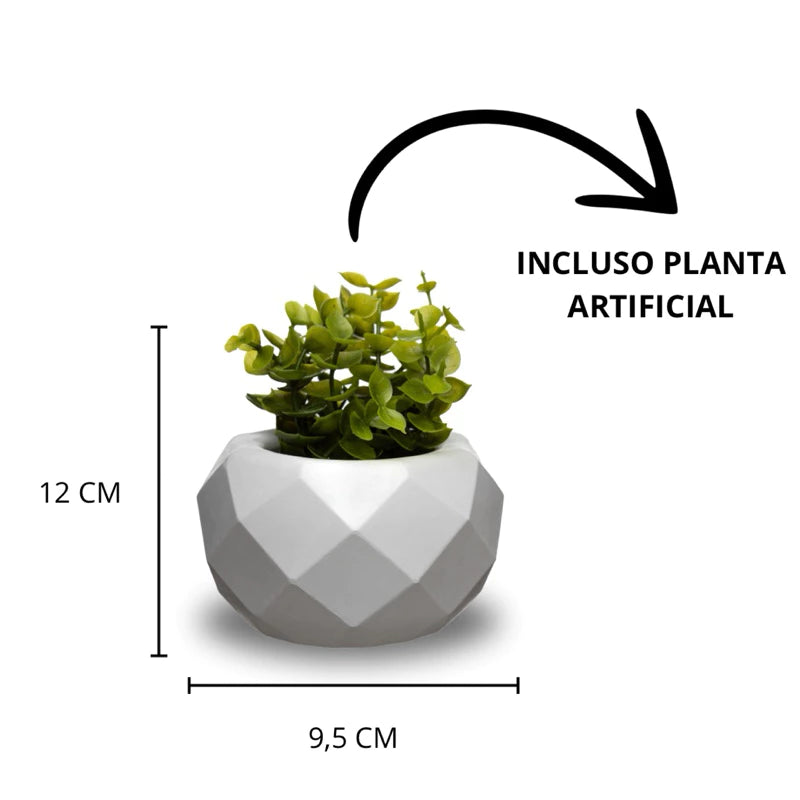 Kit 3 Vasos Decorativos com Plantas Artificiais