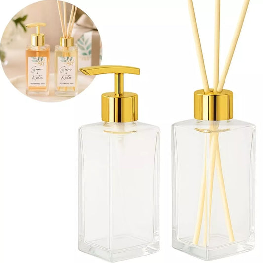 Kit Lavabo Retângulo Prime – Difusor e Saboneteira em Vidro