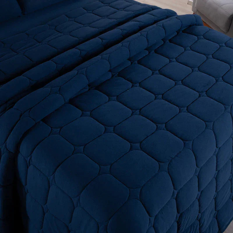 Cobre Leito King Malha 100% Algodão 6 Peças Dupla Face – Ideal para noites frias com conforto e luxo | Lar Criativo